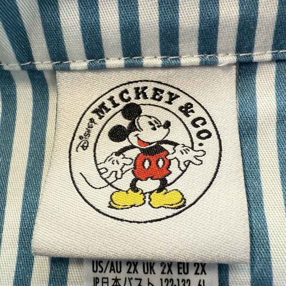 Disney Parks Mickey Mouse & Goofy Long Sleeve Button Up Shirt Mickey & Co. Sz 2X - Picture 4 of 11